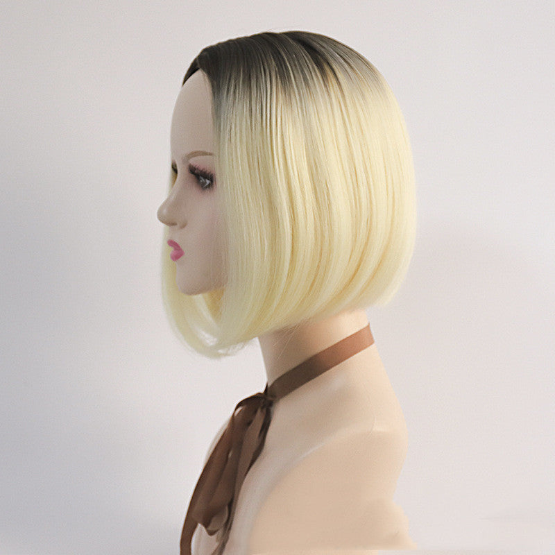 Women's Medium Split Gradient Short Bob Wig