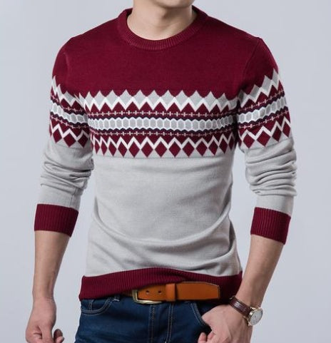 Men’s Autumn &amp; Winter Color-Block Sweater Set