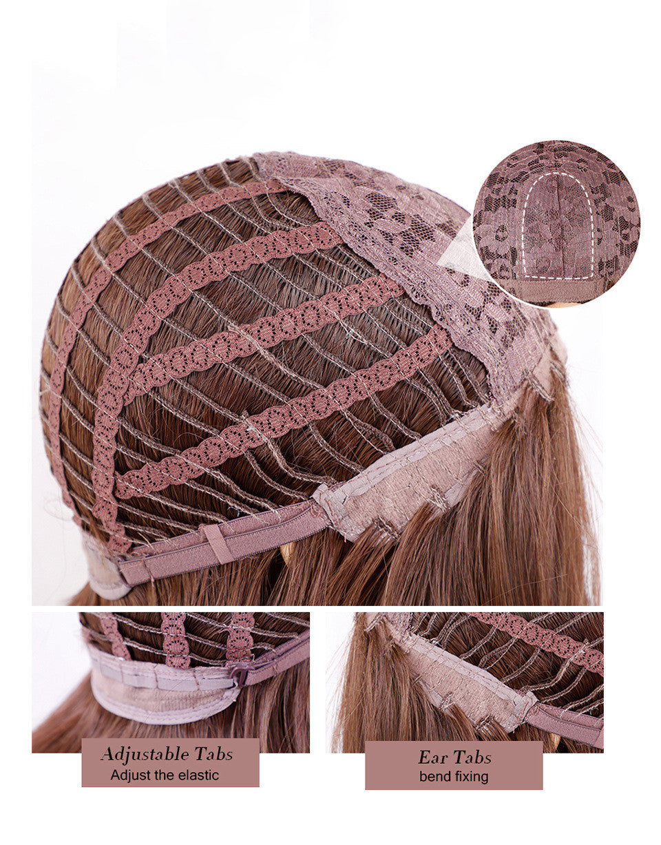 Medium Brown to Blonde Gradient Long Curly Hair Wig for Women