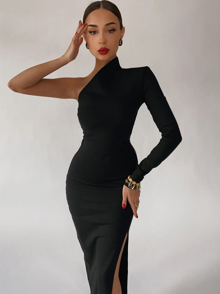 High Slit Slim Fit Party Party Temperament Sheath Dress