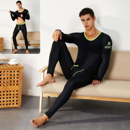 Men's Pure Cotton Thermal Underwear Suit Basic Long Johns