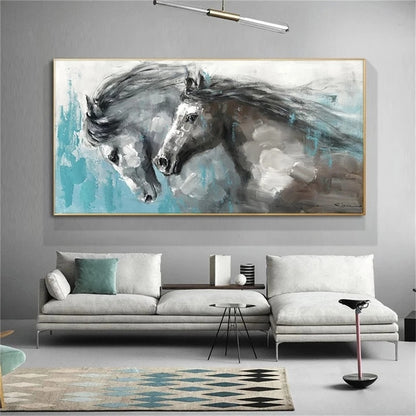 Canvas Poster Painting Running Horse Pictures