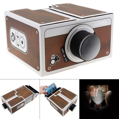 Mini Smart Phone Projector Portable Home Use DIY Cardboard Projector Family Entertainment Projective Device