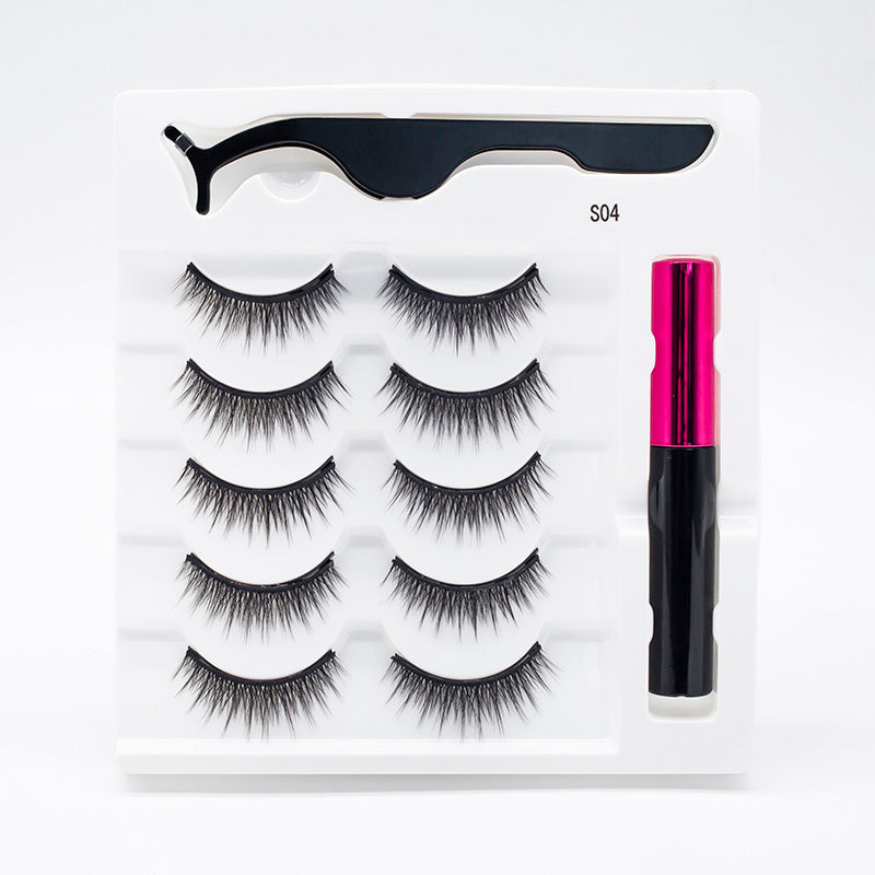 Five Pairs Of Thick Magnetic False Eyelashes Set