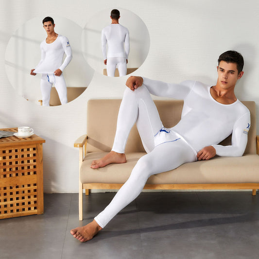 Men's Pure Cotton Thermal Underwear Suit Basic Long Johns