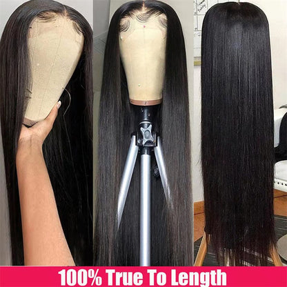 Women's Simple Human Hair Straight Wig