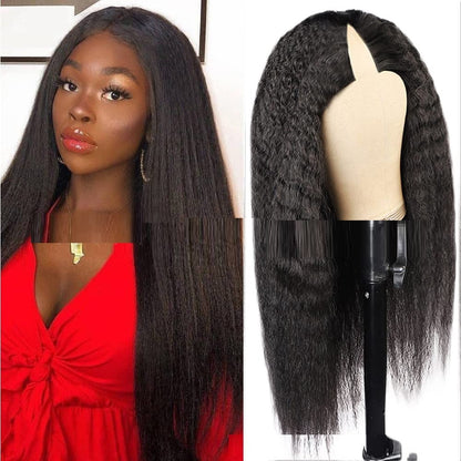 Lace-Free Yaki Straight Pure Human Hair Wig