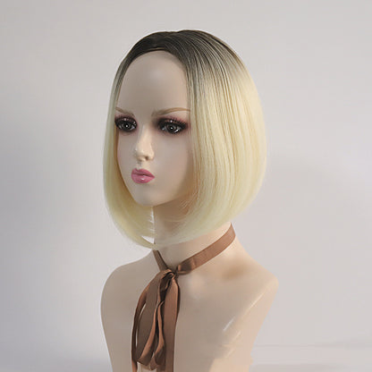 Women's Medium Split Gradient Short Bob Wig