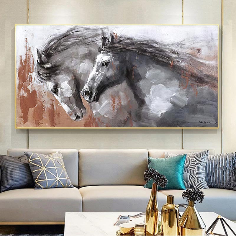 Canvas Poster Painting Running Horse Pictures