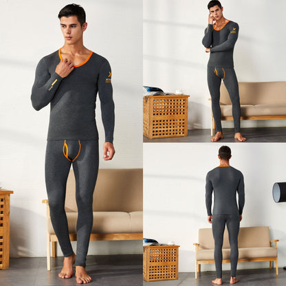 Men's Pure Cotton Thermal Underwear Suit Basic Long Johns