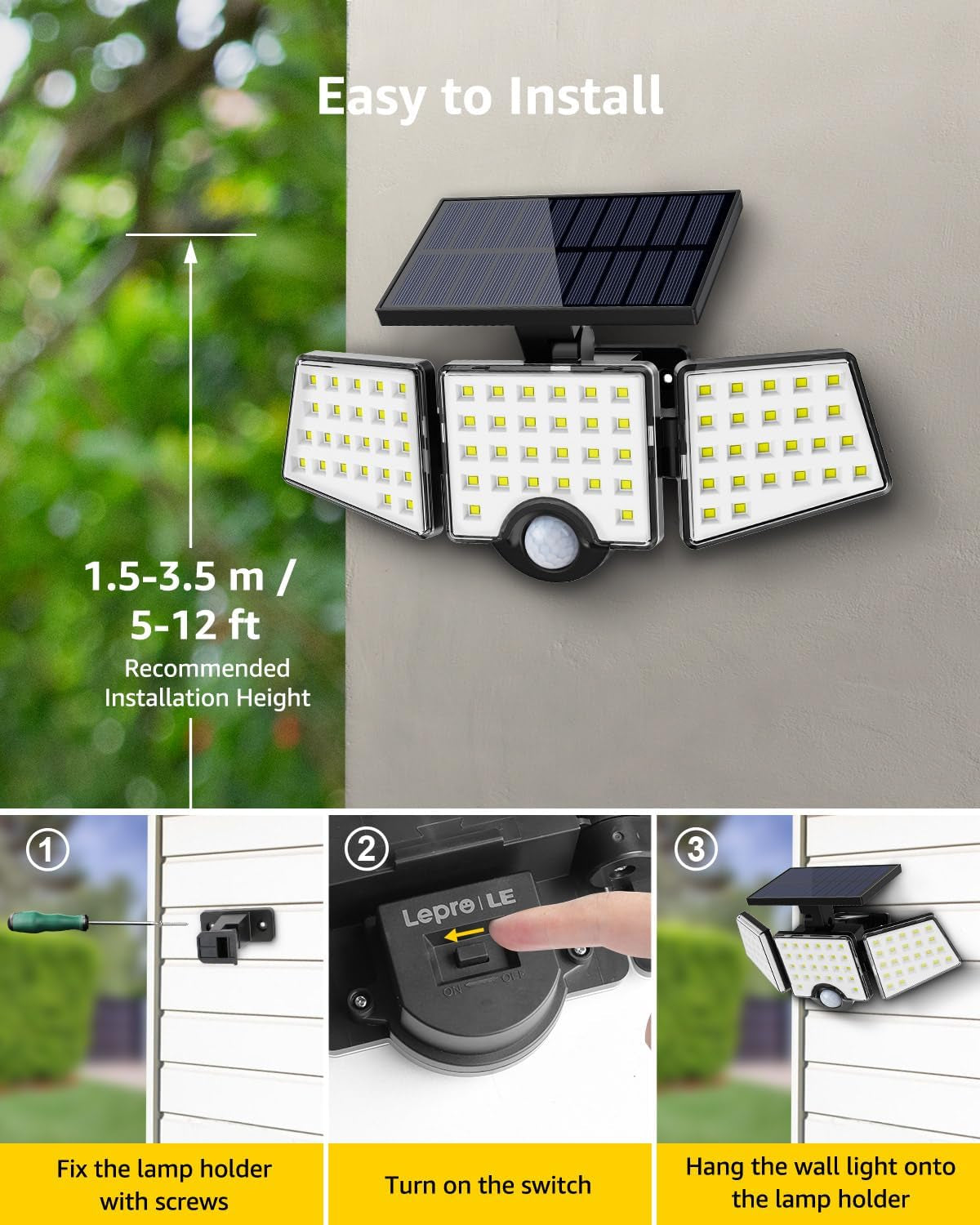 Solar Lights for Outside, Solar Lights Outdoor with Motion Sensor